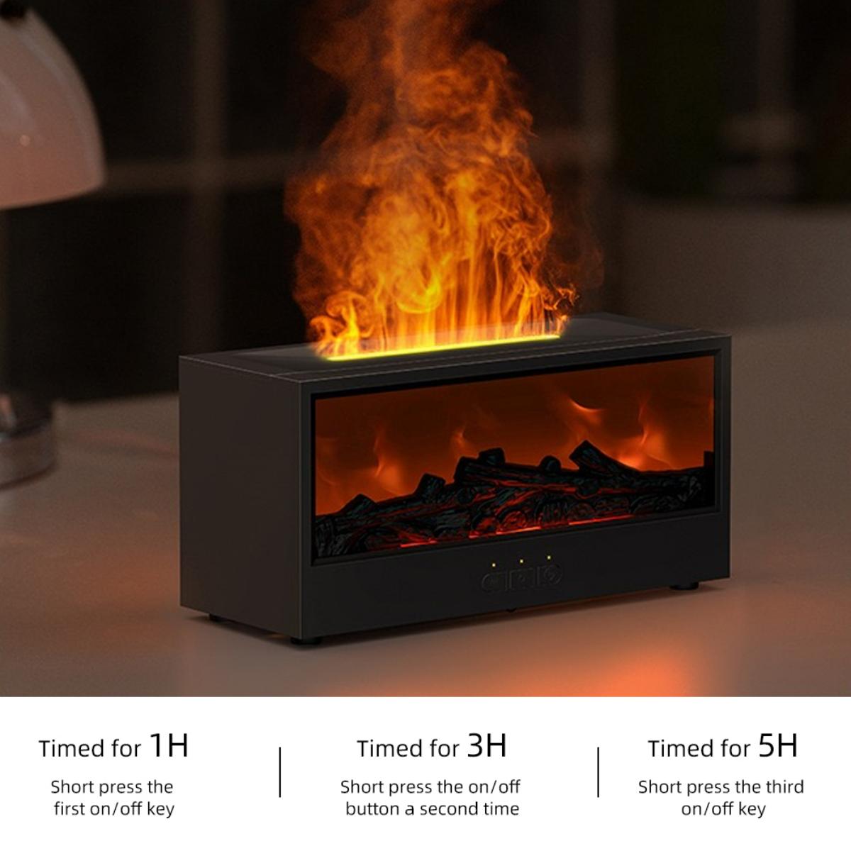 5-in-1 Ultrasonic Air Humidifier & Essential Oil Diffuser with Flame Effect Night Light – Aromatherapy for Home, Bedroom, Office