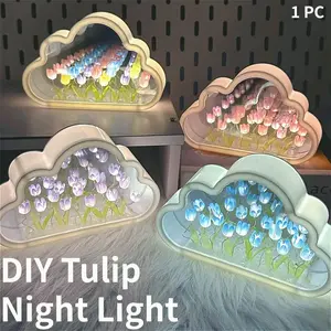 DIY Tulip Night Light, Adjustable Tabletop Lamp, Perfect for Christmas, Halloween, Thanksgiving, Birthday Gifts, Bedroom Decor