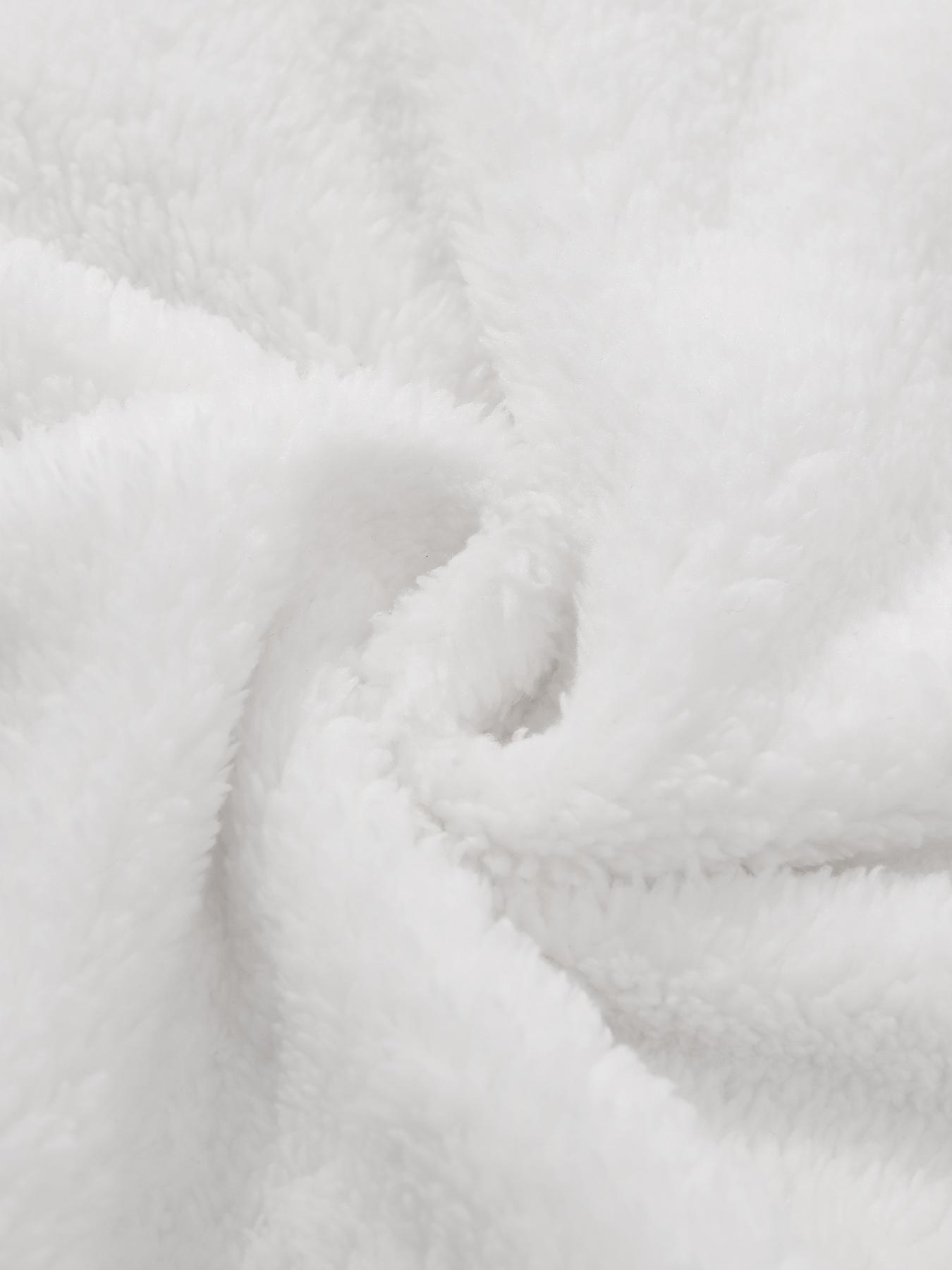 Men's Cartoon Bear Embroidery Pocket Fuzzy Knitted Hoodie, Fitted Casual Long Sleeve Hooded Sweatshirt for Fall & Winter, Men's Clothes for Daily Wear