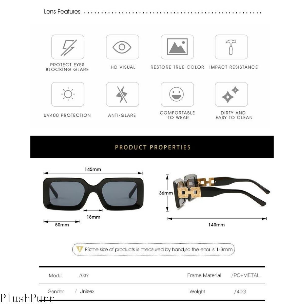 2-pack 2025 Style Square Frame Sunglasses for Women European American Hollow High-end Modern Catwalk Fashion Trends negative glasses Vintage Thin Horn Rimmed Glasses Blue Light Blocking Anti-Eyestrain Glasses Women's Rhinestone Glasses unisex frame glass