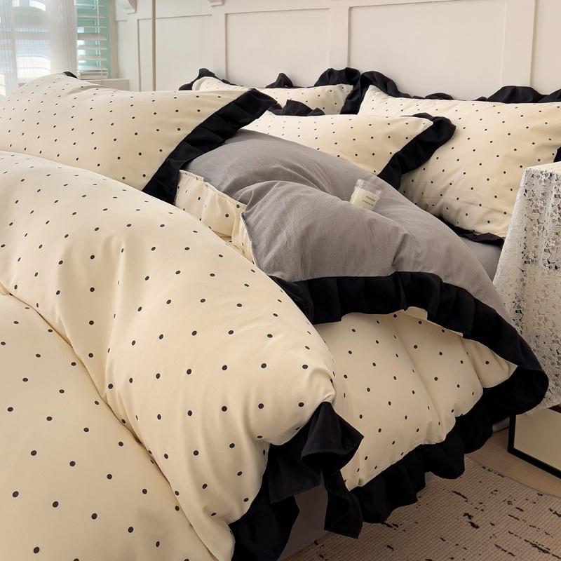 Polka Dot Pattern Bedding Set, 1 Count Bedspread & Pillowcase without Filler, Soft Comfortable Bedding Set, Decorative Bedsheet Sets for Home Bedroom
