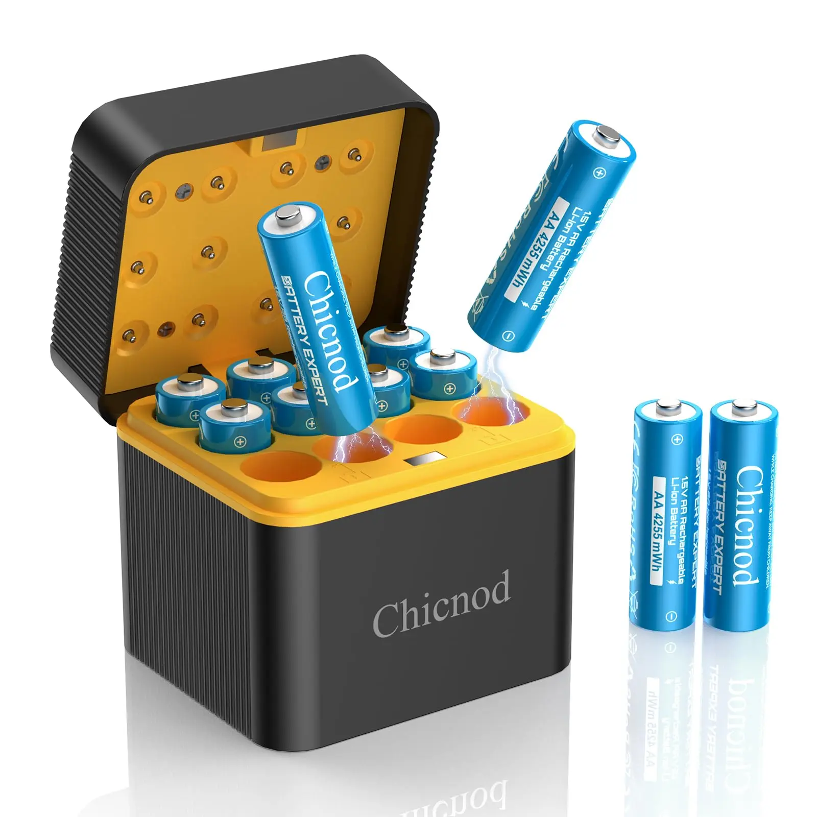Fast with NEW Batteries 12PCS 1.5V Rechargeable Smart AA Charger 4255mWh Lithium
