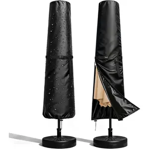 Patio Umbrella Cover for Outdoor Umbrellas 9 to12ft Waterproof 420D Oxford Fabric Pool Garden Backyard Market Umbrellas Cover Includes Storage Pouch
