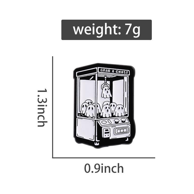 Black White Collection Enamel Pins Bookworm μ Cat Girl Brooches Skeleton Badge Coffee Pot Head Jewelry Gift for Friends