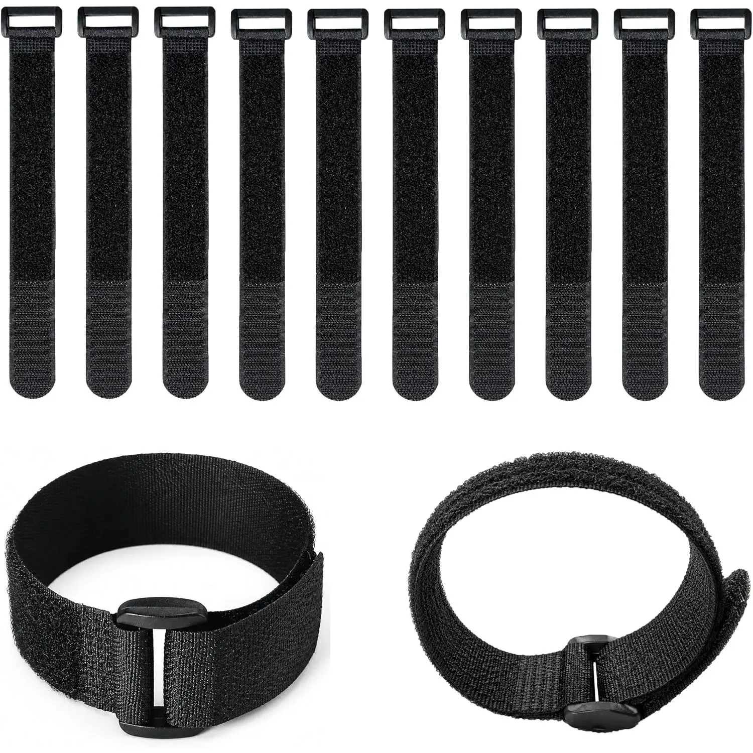 Straps,10 Pack Adjustable Hook and Loop Strap,Cinch Strap