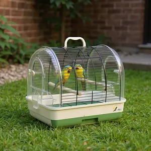 Portable Metal Bird Cage Carrier for Small Birds – Spacious Aviary with Handle, 2 Perches, 2 Food Bowls, Removable Tray – Ideal Travel & Breeding Cage for Cockatiels, Budgies, Lovebirds, Canaries, Parakeets