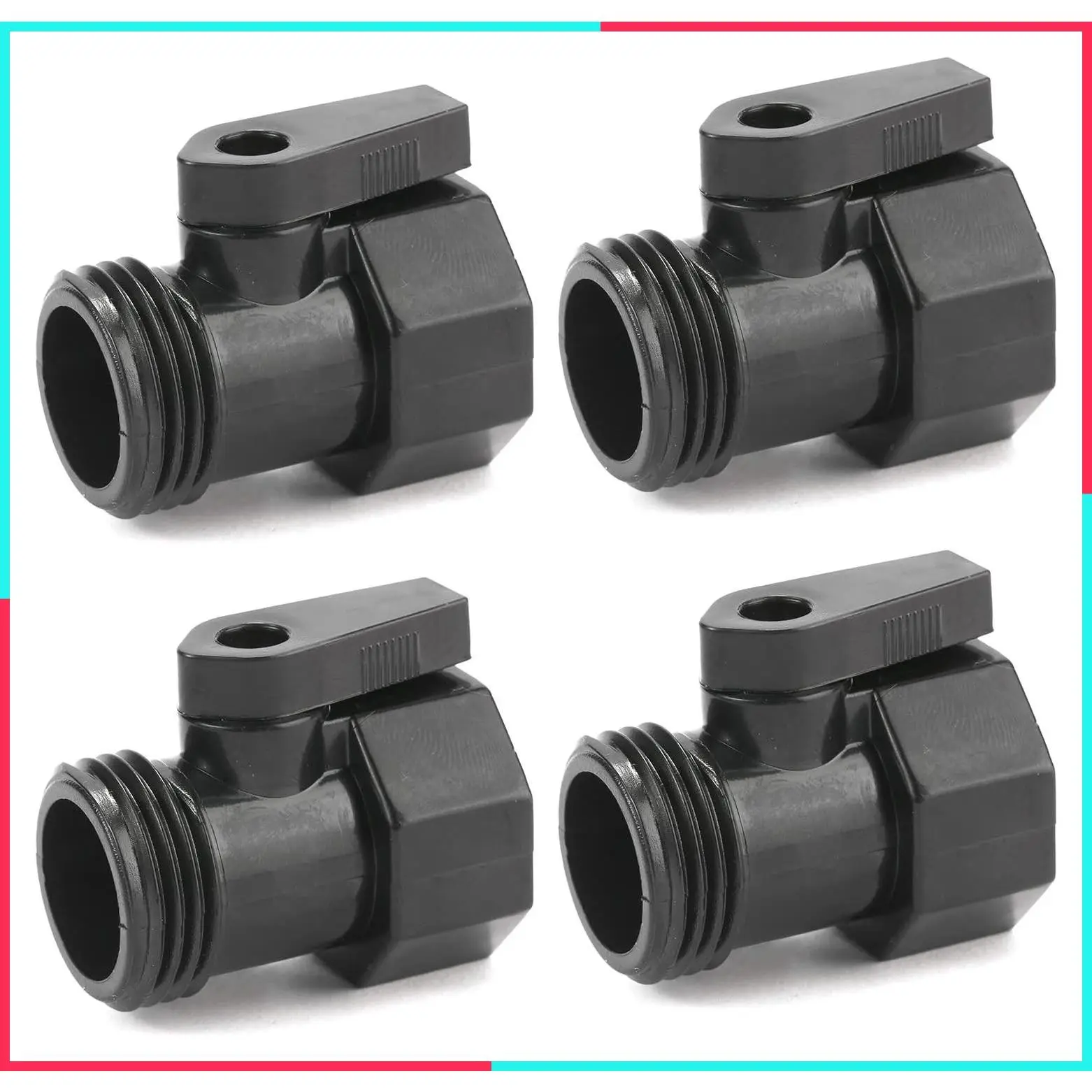 4 Pack 3/4" Garden Hose Shut Off Valve, 1-Way Restricted-Flow Water Shut-Off, Fits 3/4 Inch Hose Connector