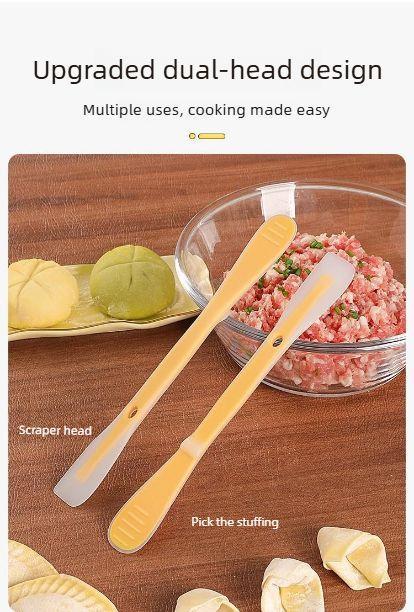 2PCS Multifunctional double-headed dumpling and wonton scraper, silicone meat filling tool, household kitchen all-in-one jam maker