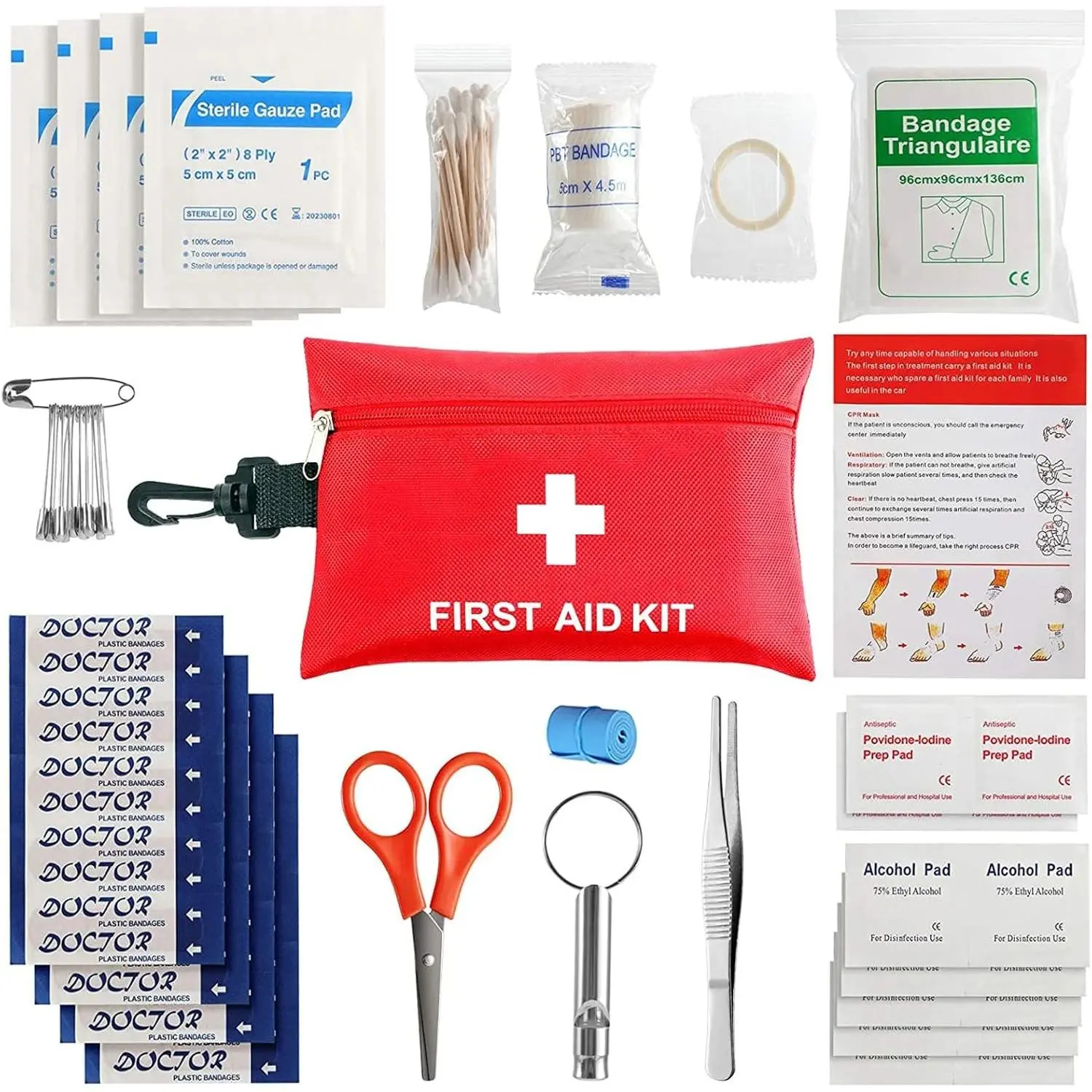97-Piece Small Travel First Aid Kit - Emergency Kit School Essential for Cars, Homes, Outdoor Activities, Compact Home Supplies Storage Solution
