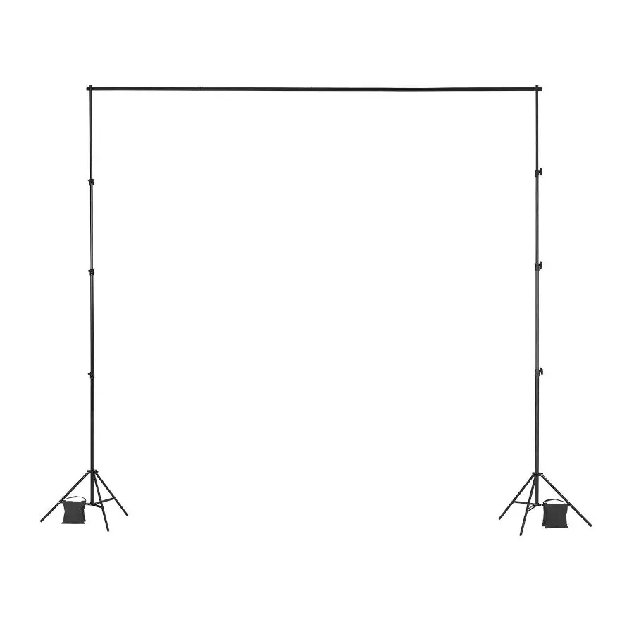 VEVOR 10x10 ft Adjustable Photo Backdrop Stand Kit, Heavy Duty with 4 Crossbar Arms, Portable Projector Screen Stand for Photographers, Wedding, Photo Video Studio