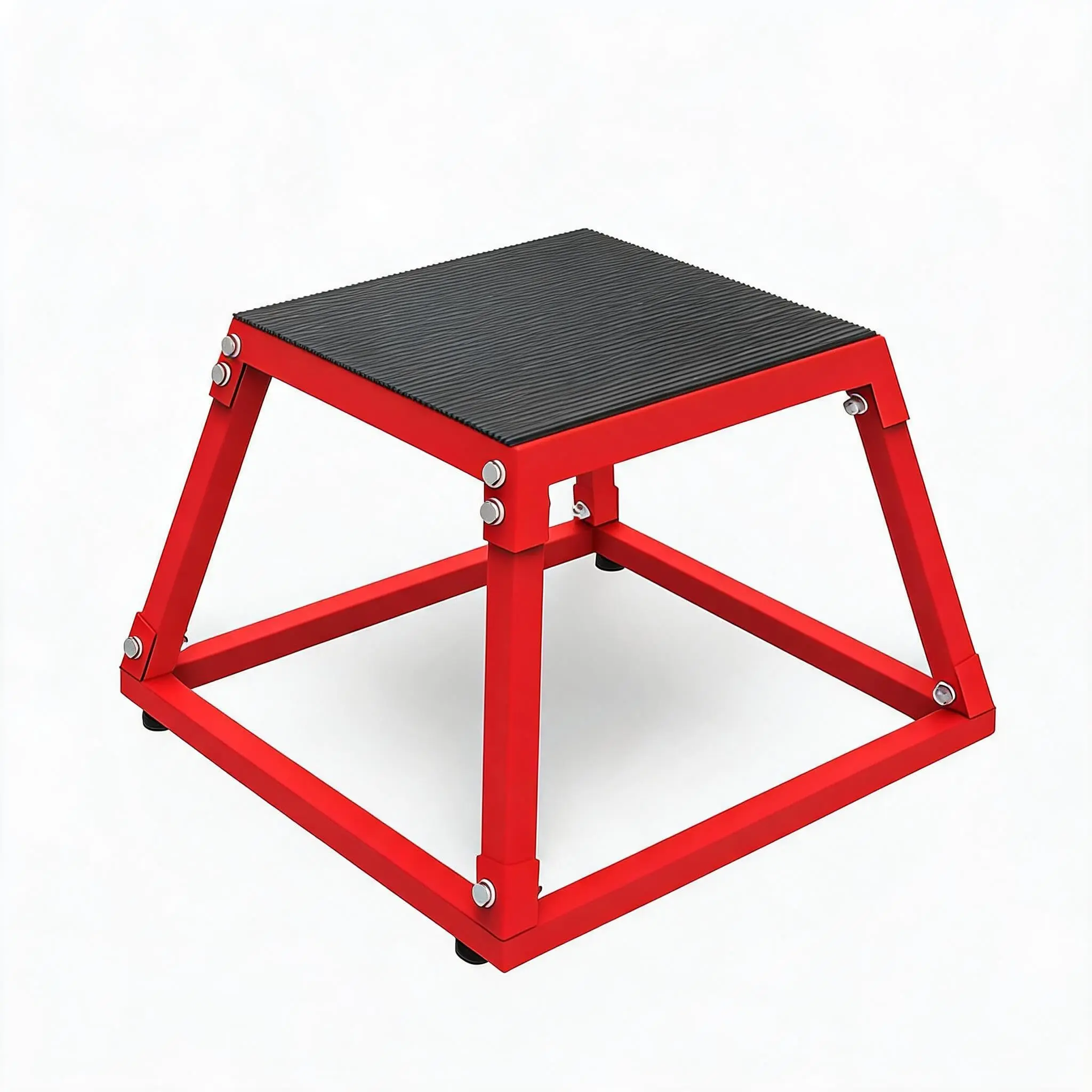 Garvee 12 in Plyometric Jumping Box, Steel Plyo Box for Exercise, Metal Exercise Step Up Box with Anti-Slip Surface for Home Gym Training, Black