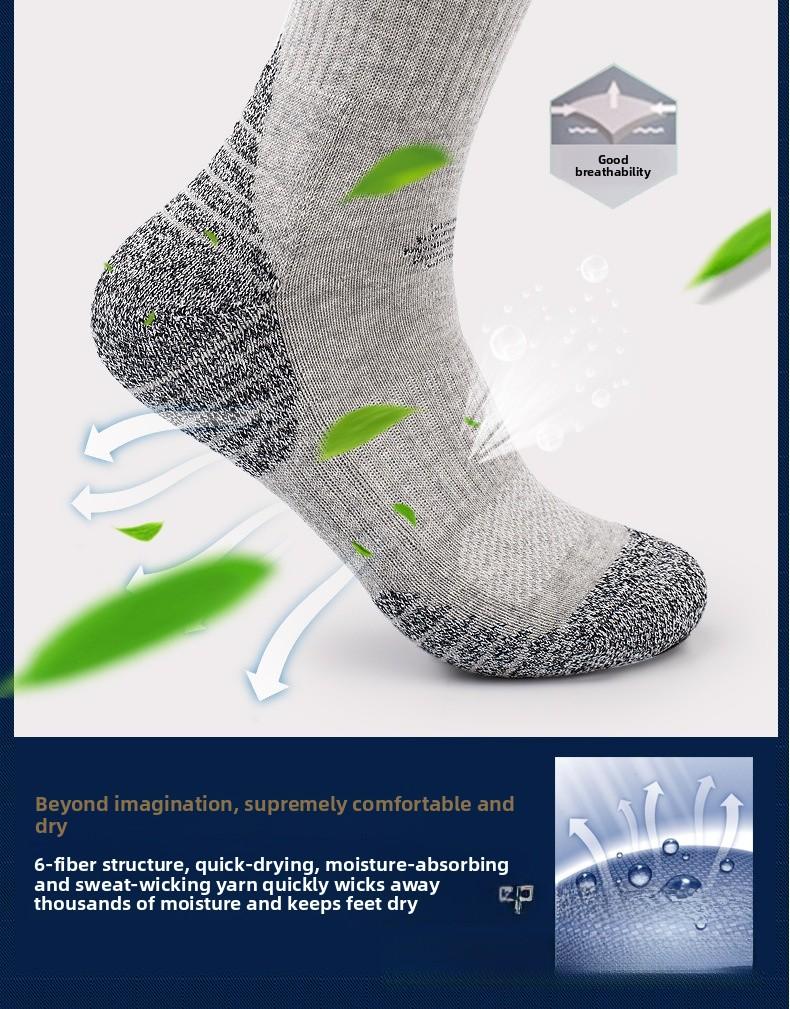 Quick Dry Moisture Wicking Cushioned Outdoor Hiking Socks – Unisex, Terry Bottom, Breathable for Walking & Sports