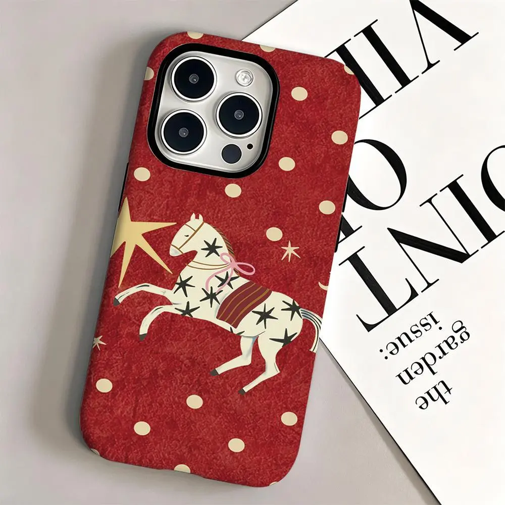 Phone Case: Xingyue Pony Double-layer 2-in-1 Mobile Phone Case Uses a Soft Inner Shell and a Hard Outer Shell, and Is Compatible with iPhone X/XS/XR/7/8/11/12/13/14/15/16/17 Air/Plus/Pro/Max. Unisex.