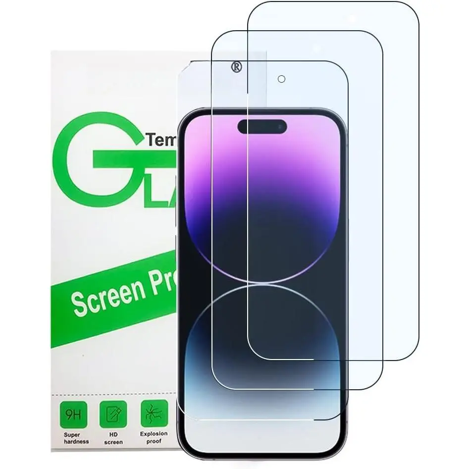 Screen Protector for  14 Pro Blue Light Screen Protector 3 Pack Anti Blue Light Tempered Glass for  14 pro [6.1inch]