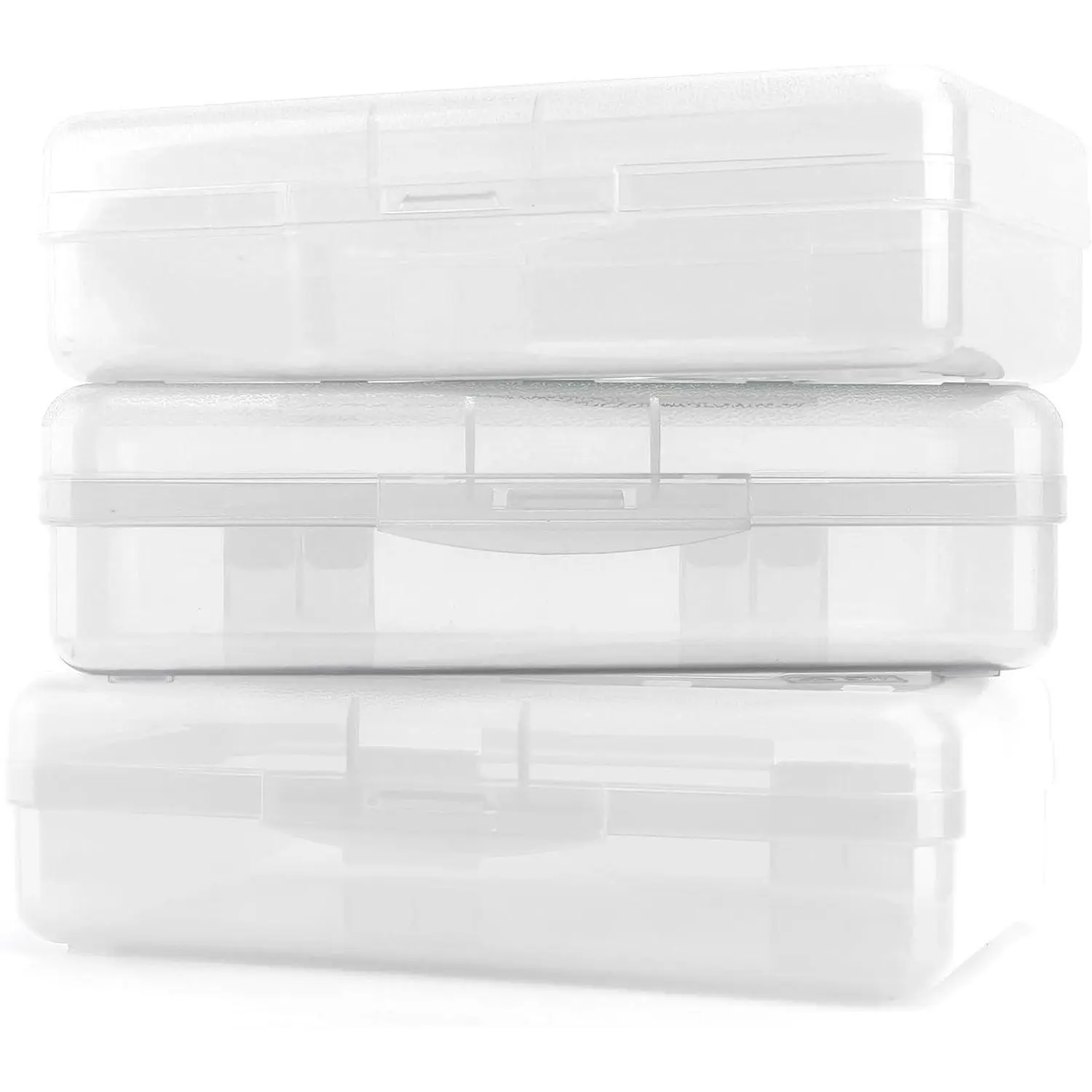3 Pack Clear Plastic Pencil Box with Snap-Tight Lid, Stackable Large Capacity Crayon Storage Case for School and Office SuppliesGift
