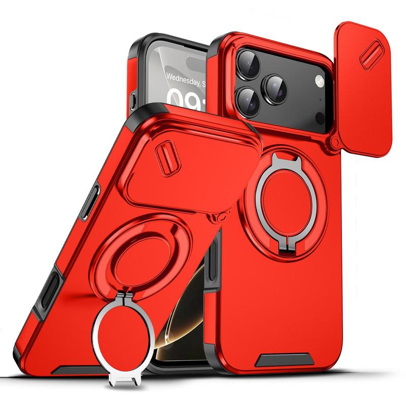 OREKROY Case For iPhone 17 Pro Max 17 Air 17 Pro 17 16 15 14 Plus 13 12 with Slide Camera Lens Protection Cover,360 Rotating Ring Kickstand MagSafe Magnetic Holder Military Grade Shockproof Protective Phone Cover OREKROY Case For iPhone 17 Pro Max 17 Air 17 Pro 17 16 15 14 Plus 13 12 with Slide Camera Lens Protection Cover,360 Rotating Ring Kickstand MagSafe Magnetic Holder Military Grade Shockproof Protective Phone Cover