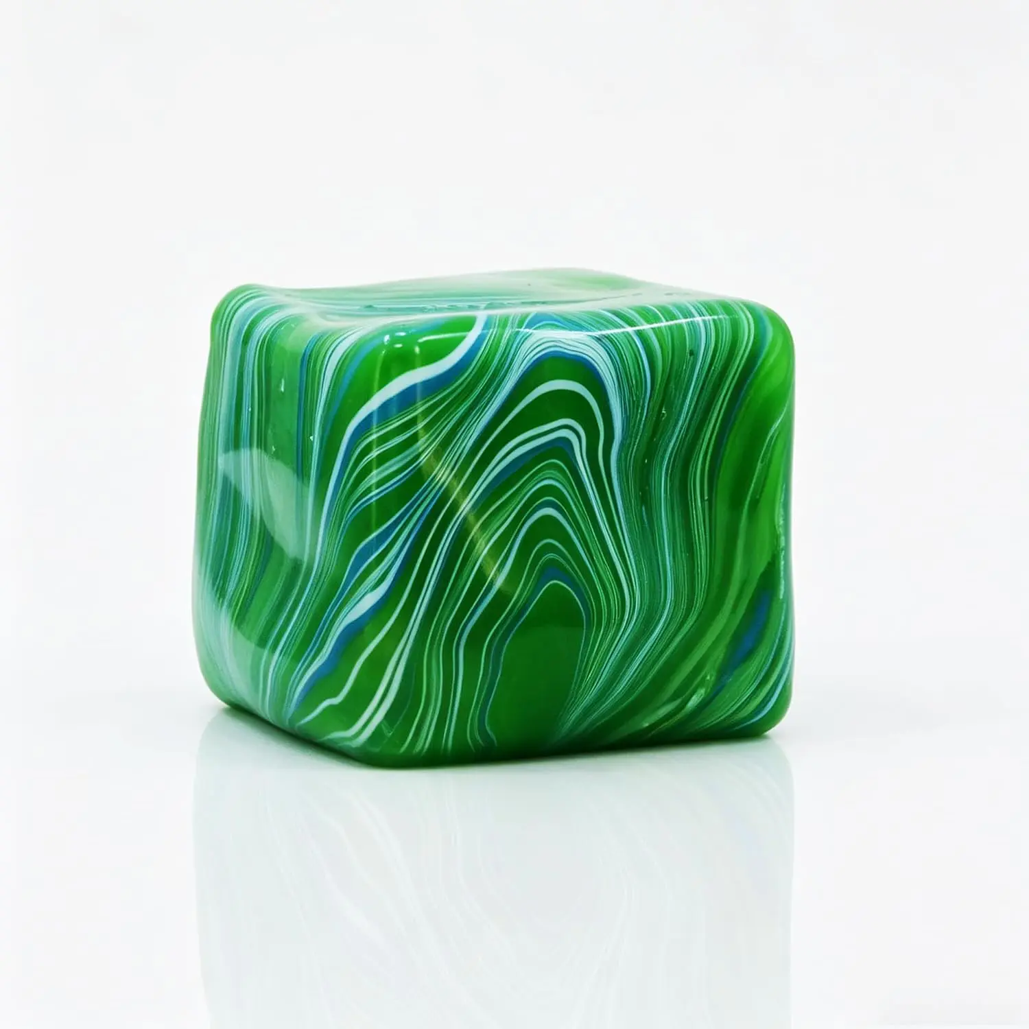 Sensory Swirl Stress Relief Cube, Marble Pattern Squishy Fidget Toy, Large 2.2 Inches, for Kids and Adults (Green)fidget toys