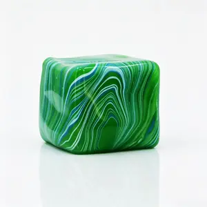 Sensory Swirl Stress Relief Cube, Marble Pattern Squishy Fidget Toy, Large 2.2 Inches, for Kids and Adults (Green)fidget toys