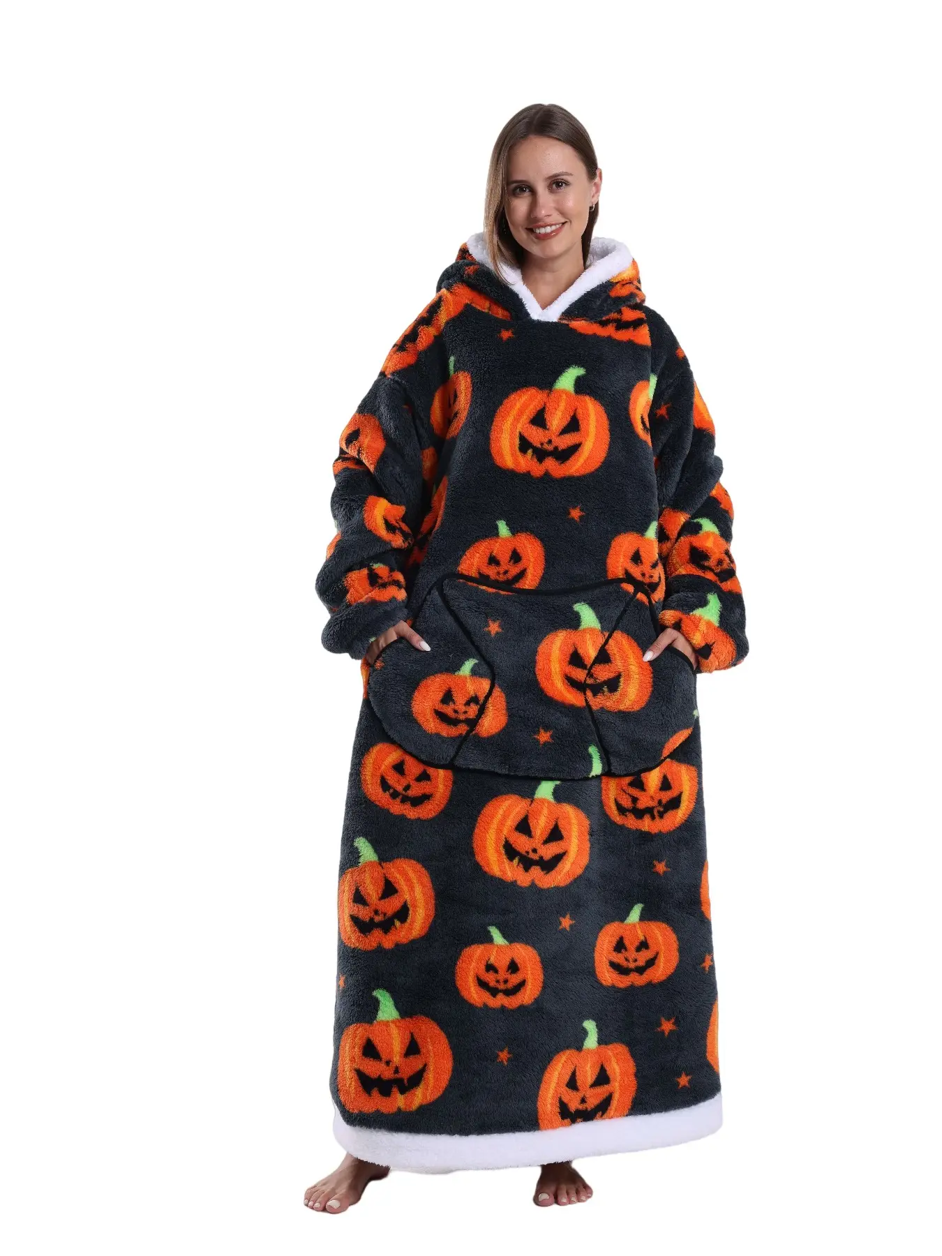 Oversized Hoodie Wearable Blanket, Super Soft Warm Comfortable Giant Wearable Blanket for Women Men Adults with big Pocket