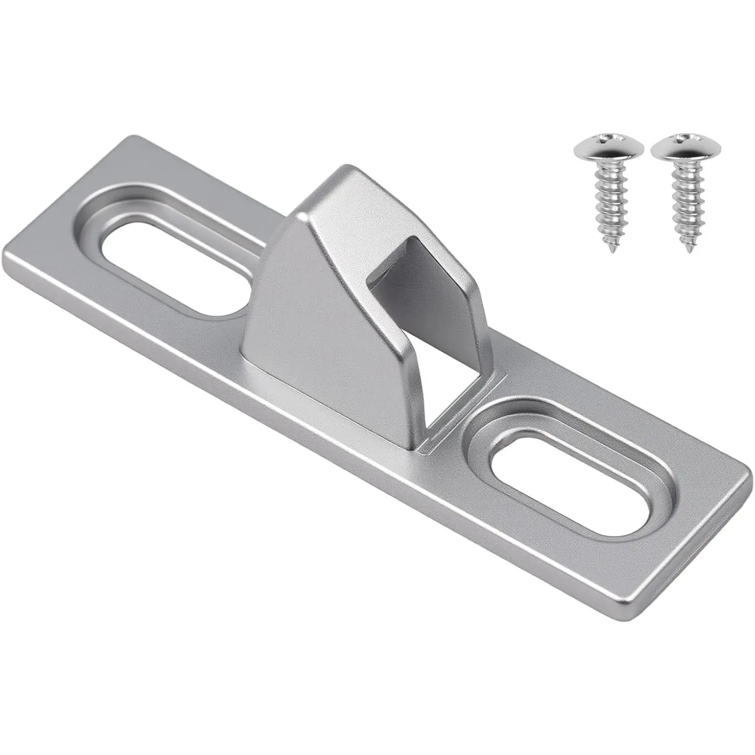Sliding Door Keeper 1Set Chrome Plated Sliding Glass Lock with mounting Screws Slide Sliding Door Lock Latch Hardware  for Various Sliding Patio Door