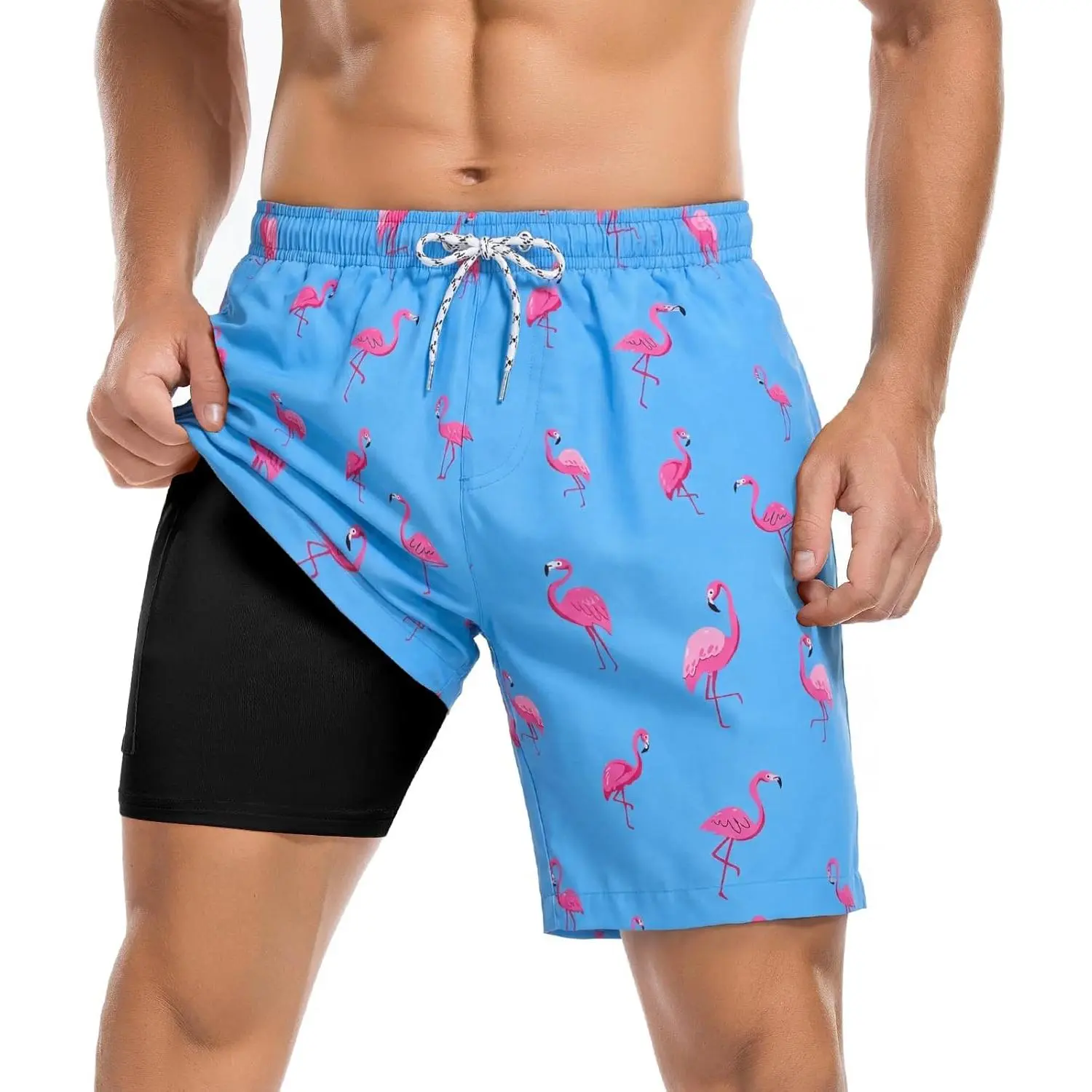 Men's Swim Trunks 7 Inch with Compression Liner - Quick Dry UPF 50+ Beach Bathing Suit for Men