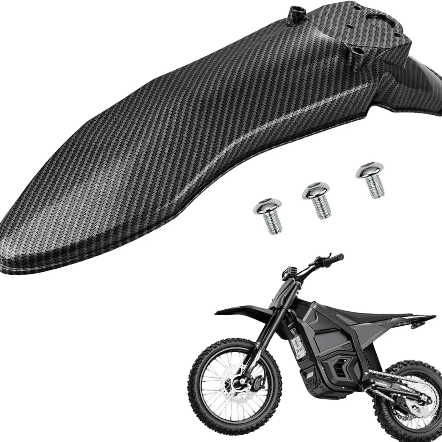 Front Fender for Yozma In10, Carbon Fiber Style, Direct Replacement, Front Mudguard for Electric Dirt Bike, Motorcycle Parts, Ebike Accessories