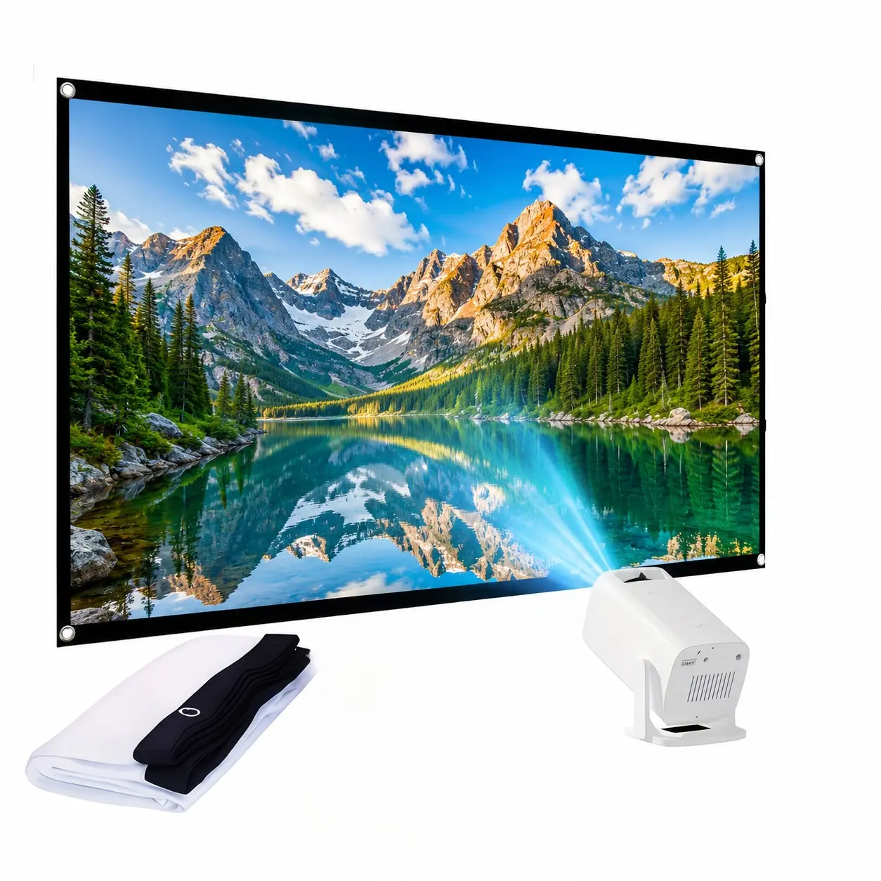 Milk Silk Fold-Free Projector Screen, Ironable, Natural Drying, Home Bedroom Outdoor Camping Portable High-Definition Soft Screen, Seamless Viewing, Projection Screen, HD Projector Screen