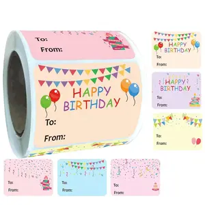 200 Pcs Birthday Gift Label Stickers – Self-adhesive peel-and-stick labels for gift boxes, envelopes and party favors. Perfect for birthday celebrations, gift wrapping, DIY crafts, packaging decoration and special occasions.