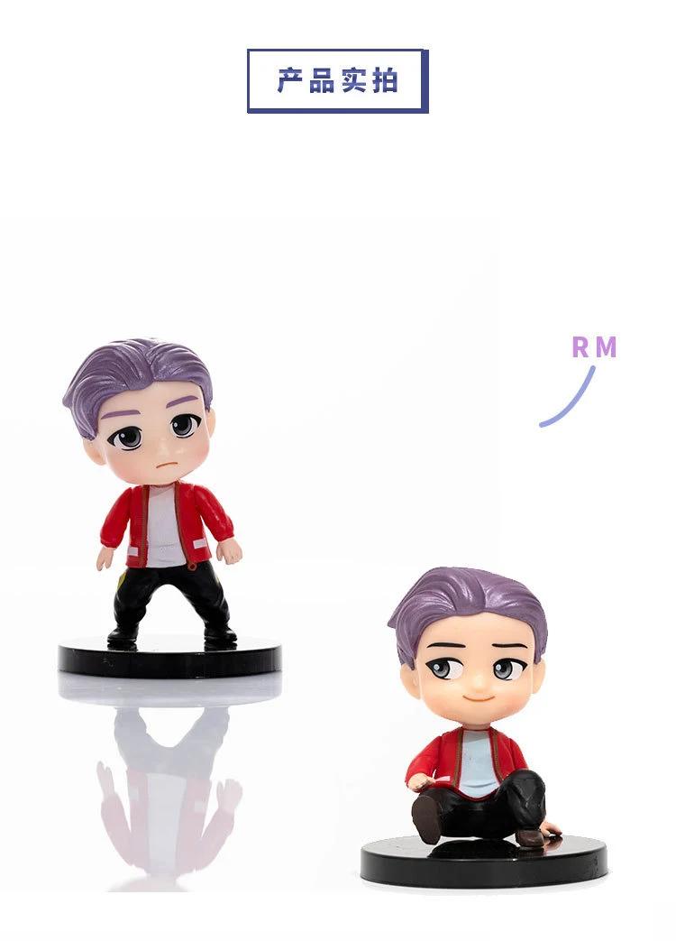 7pcs/Set Bangtan Boys Groups Rm Jin Suga Jhope Jimin V Jungkook Doll Model Toy Action Figure Star Idol Cute Army Gift For Kids
