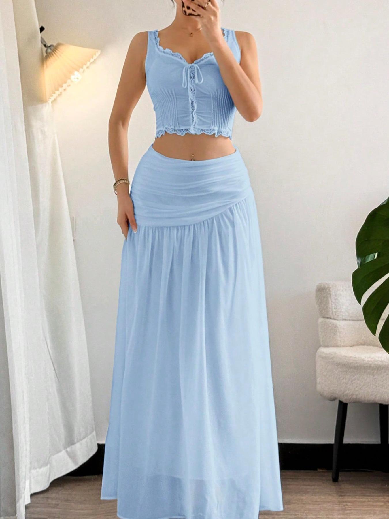 Women's Plain Skirt, Elegant A Line Skirt for Beach Holiday Vacation, Ladies Clothes for All Seasons, Solid Color Skirt