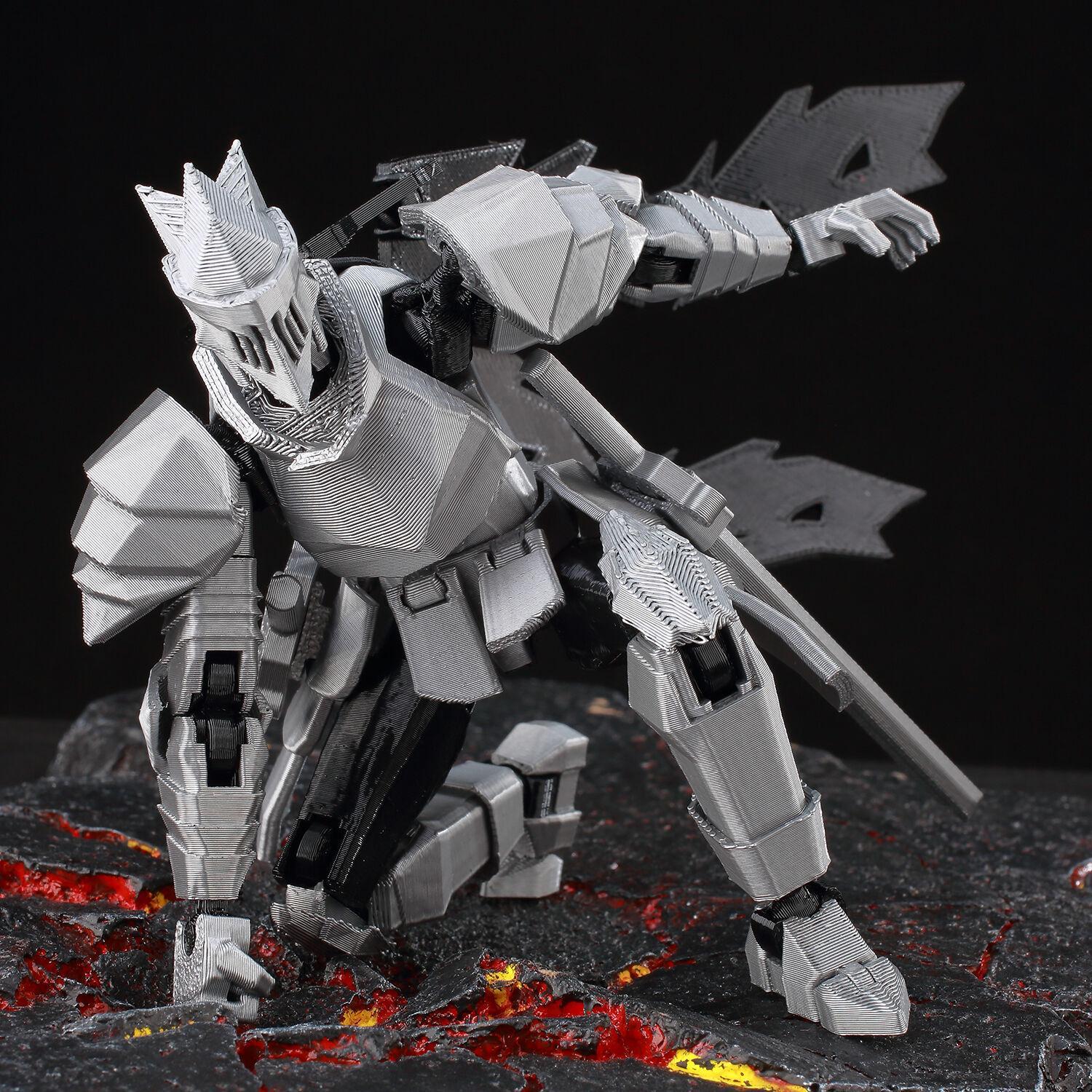 ​9L3D Lucky13 Silver Knight Robot Action Figure Dummy13 with Giant Sword T13 Multi-Jointed 3D Printed Collectible Toy Titan13​ popular