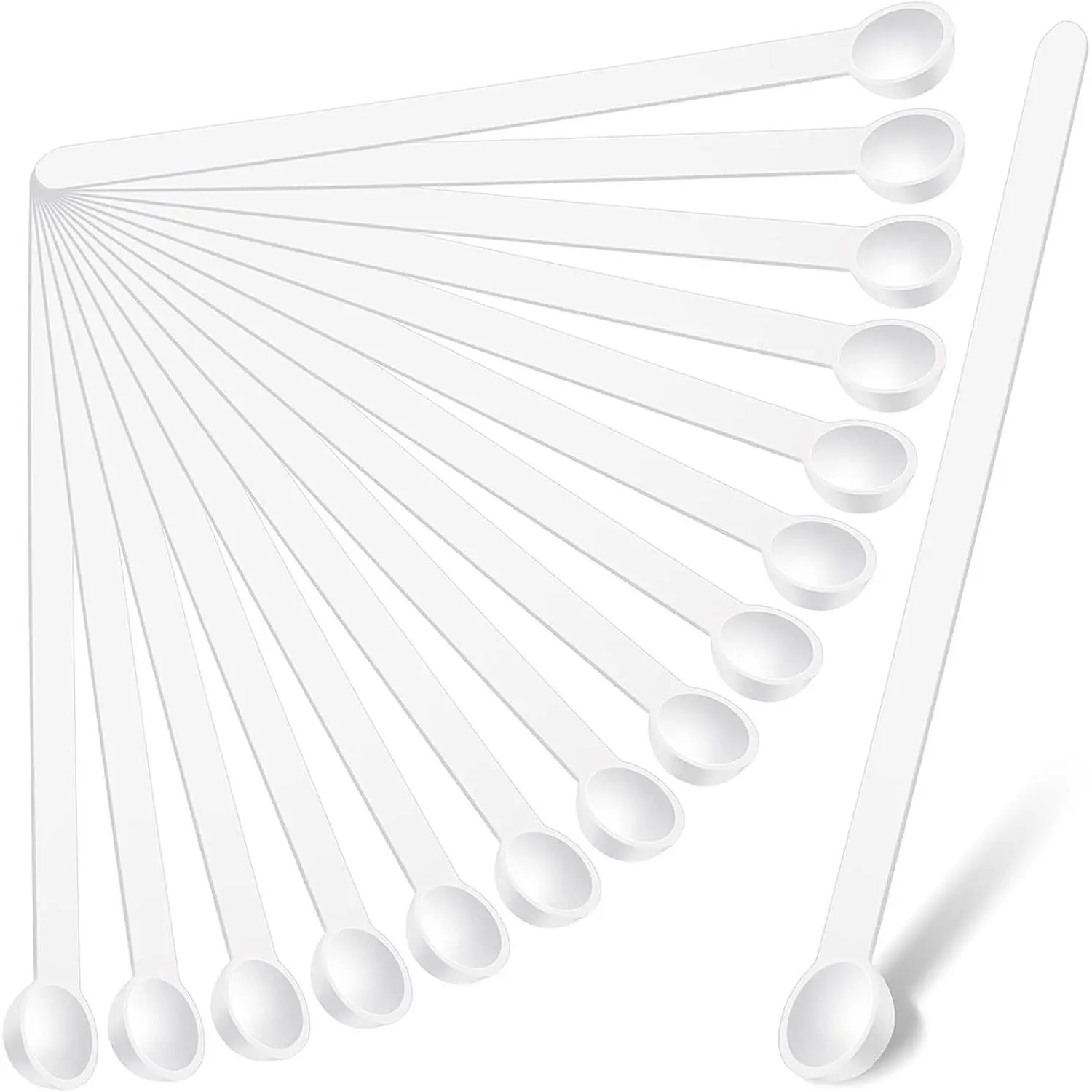 1/32 Teaspoon Micro Scoops 150 Milligram Mini Measuring Spoons Tiny Little Plastic Scoop for Measuring Cosmetics, Powders, Glitter and Seasoning(White, 16 Pieces)