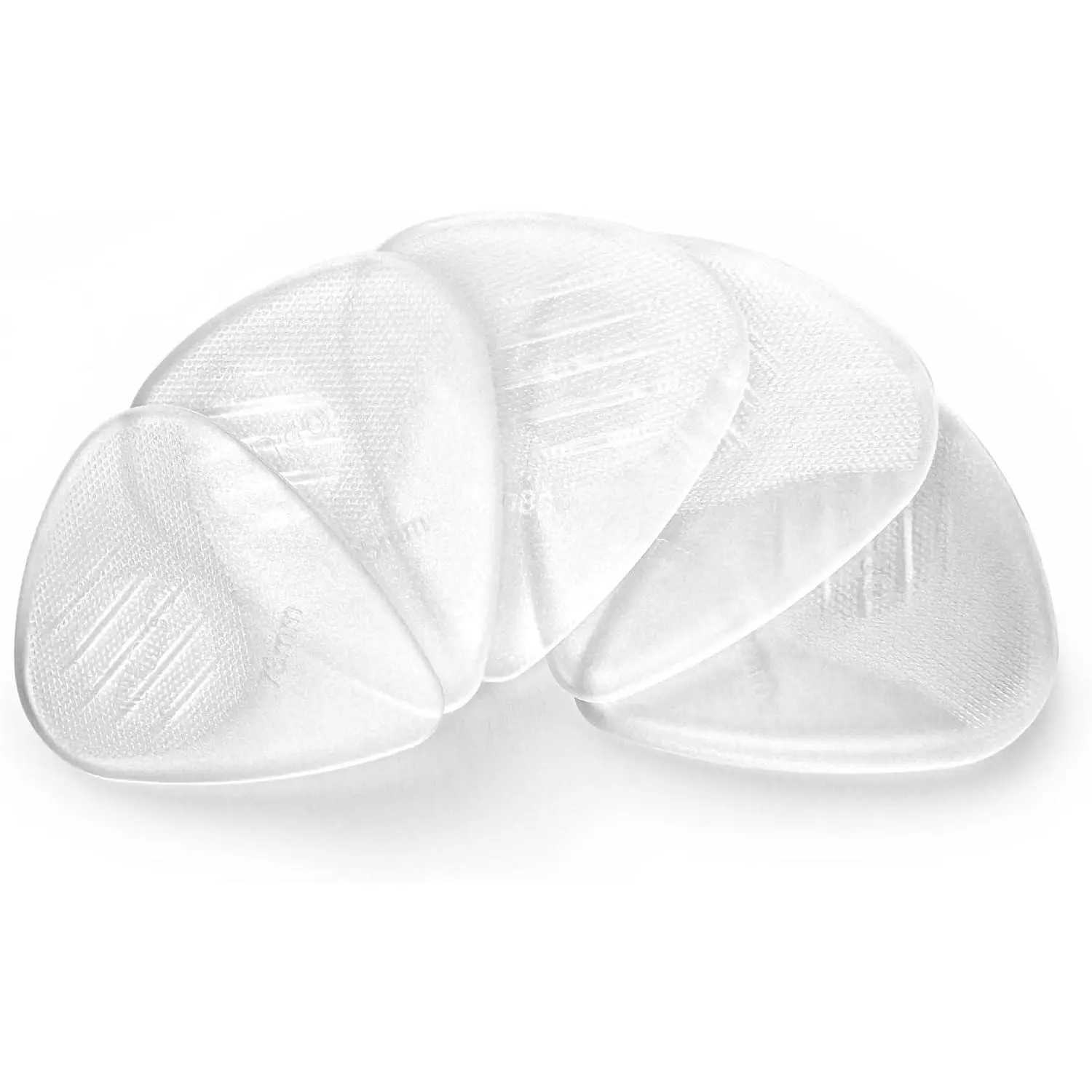 Guitar Picks with Grip Stamped, Non Slip Picks 5 Pack (073, 088, 1.0, 1.25, 1.5mm) for Acoustic Electric Guitar Bass- Clear Color.