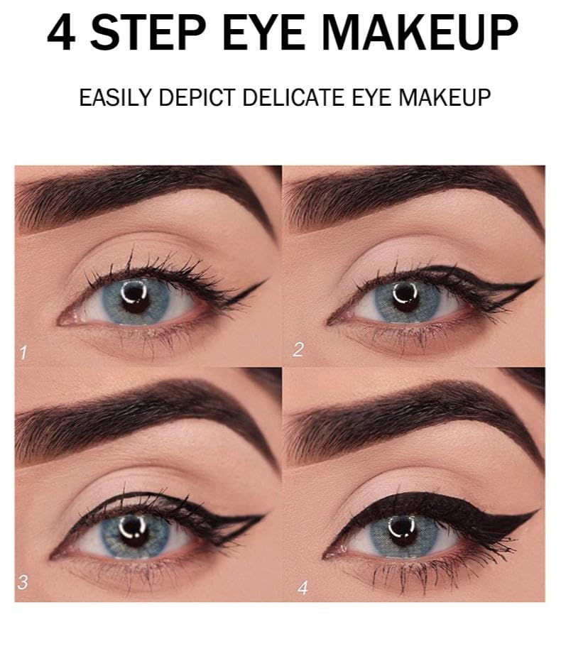 Black Eyeliner Set - Waterproof Black Gel Eyeliner Pencil Set, Highly Pigmented Gel Formula for Precision Lines & Bold Looks,Easy Glide for Smooth Application