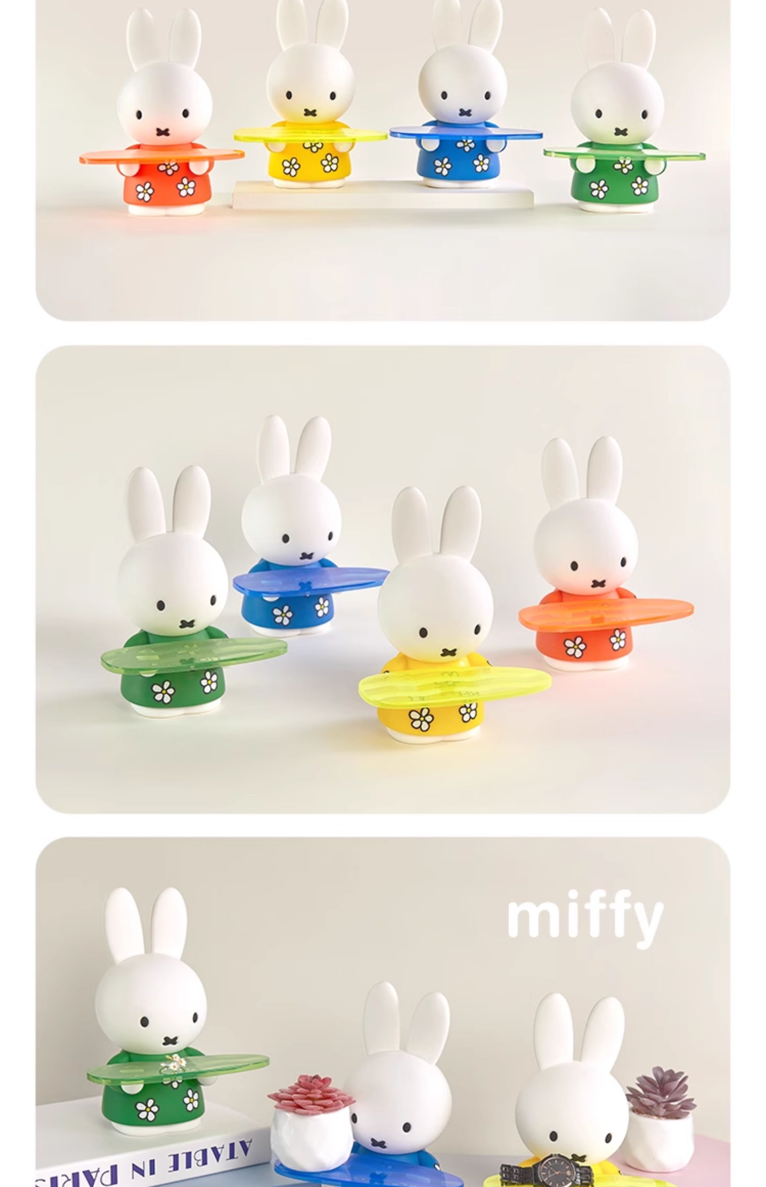 Kawaii Miffy Tray Series Doll Decoration Handmade Jewelry Earphones Miscellaneous Storage Ornaments Gift for Girl