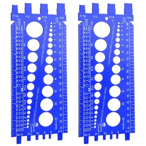 2 count Nut Bolt Thread Gauge Screw Nut Size Thread Metric Checker Inch Plastic Bolt Gauge Sizing Tool Measurement Identifier with Inch and Centimeter Ruler(Blue)