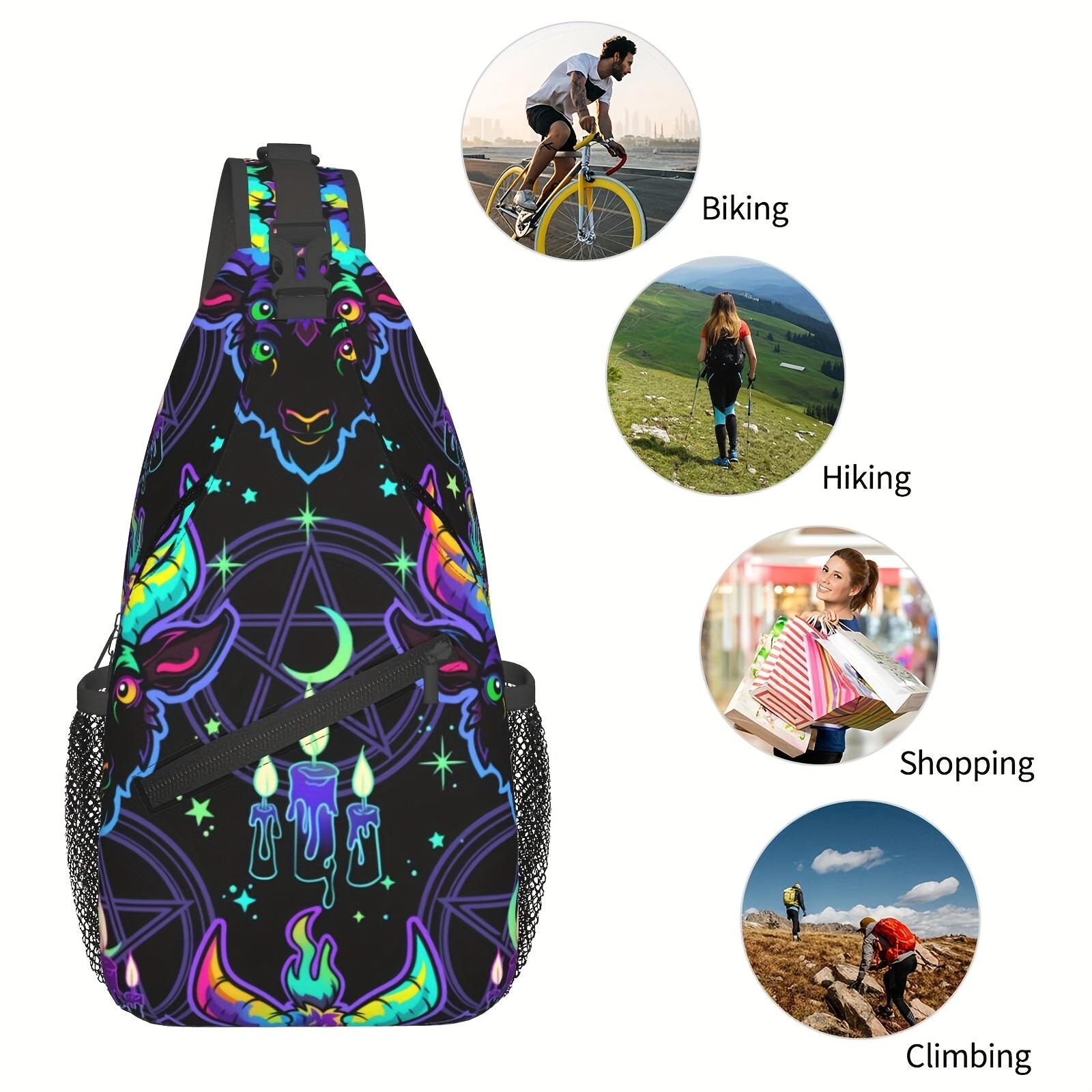 Crossbody Chest  Hiking Cartoon Style Devil Magic Shoulder  Folding Large Capacity Fashion Durable Can Be Used For Shopping, Leisure Travel Beach  Fishing  Halloween Travel Accessories  For School Back Christmas Gifts bag backpack