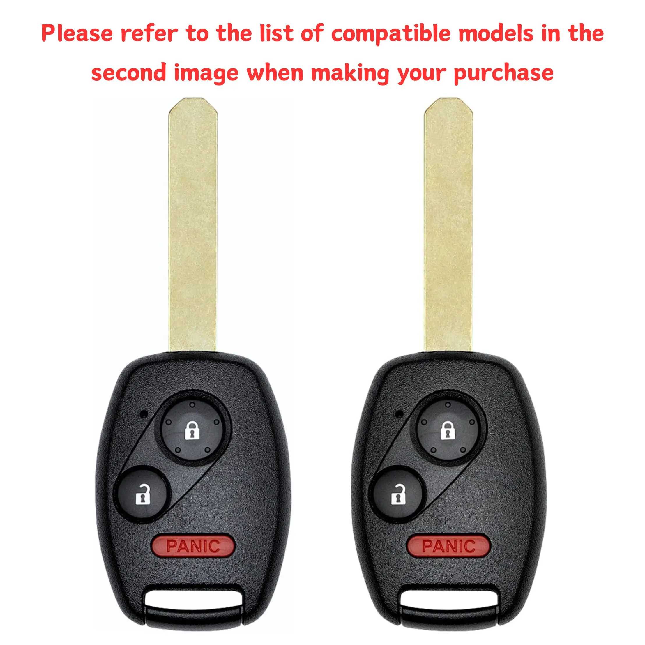 Lopixa Key Fob Replacement for Honda Accord 2008-2012, CR-V 2007-2013, CR-Z 2011-2015, Fit 2009-2013 & Insight 2010-2014 | 3-Button Keyless Entry Remote, MLBHLIK-1T