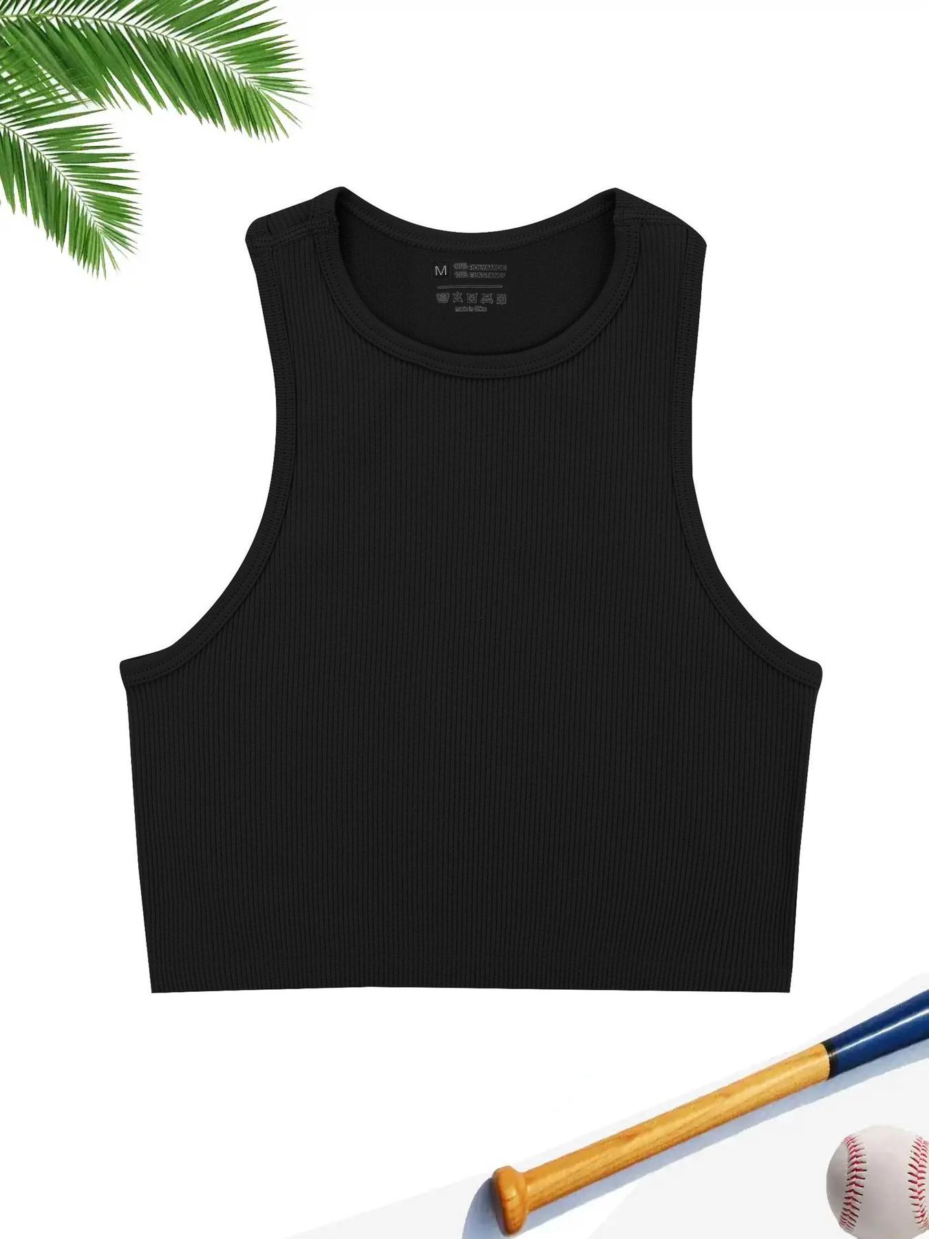 Women's Sleeveless Backless Vest, V-Neck Tie Front Design, Slim Fit, Cropped, Street Style, Athletic Gym Wear, Casual Daily, Indoor Outdoor, Womenswear