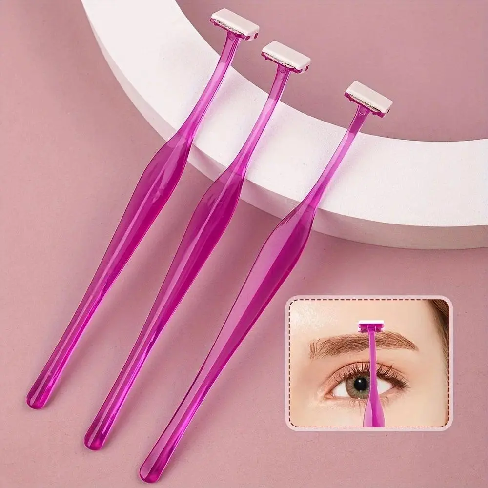 3pcs/Set Eyebrow Razor Set, T-shaped Stainless Steel Safety Eyebrow Shaping Razor, Hair Trimmer Eyebrow Shaper, Makeup Tools