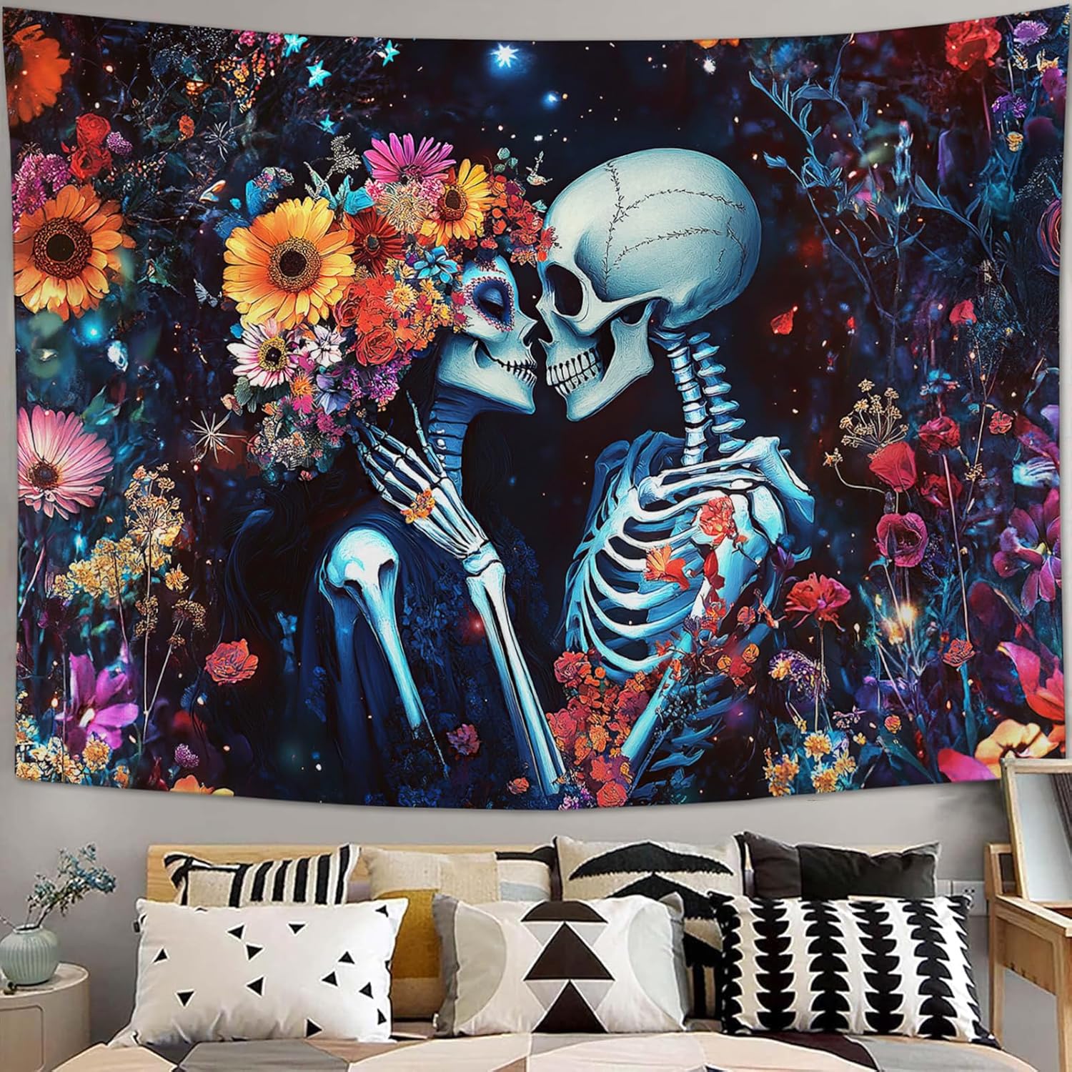 Purple Snake Tapestry Floral Moon Aesthetic Tapestries Boho Wall Art Witchy Hanging Decor Home Decoration for Bedroom Living Room Dorm 40"x60"