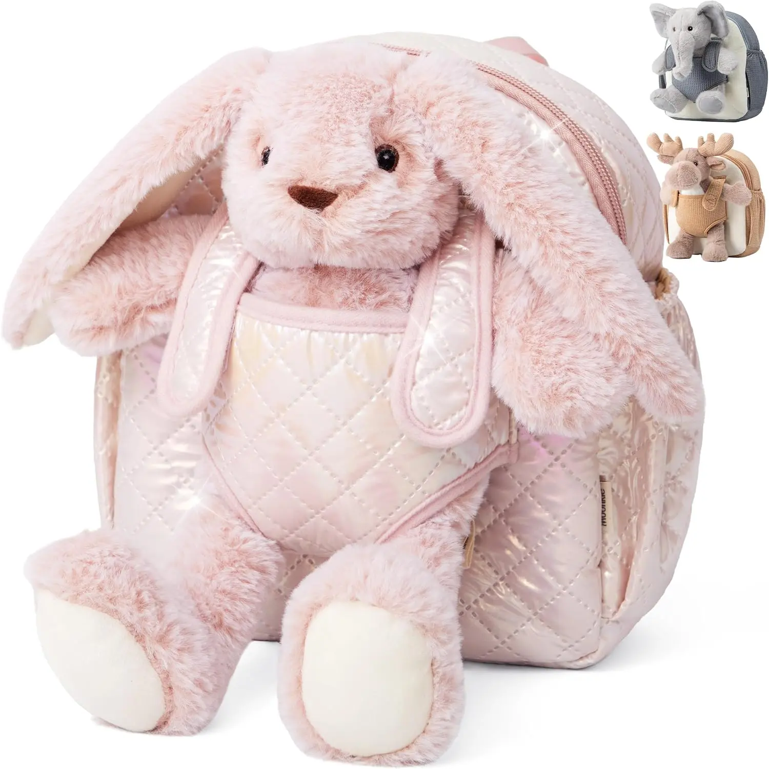 Hug & Go™ Bunny Toddler Backpack – Soft Plush Bag with Detachable Toy for Girls Aged 2–4| Perfect for Daycare, Travel &