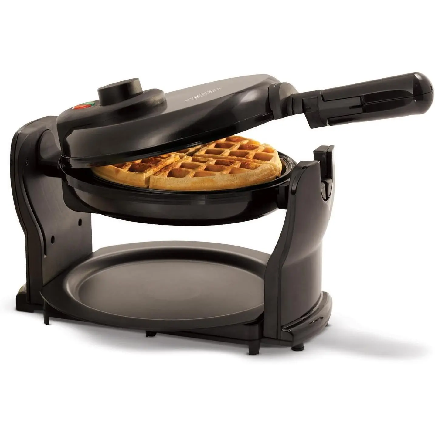 Classic Rotating Belgian Waffle Maker with Nonstick Plates, Removable Drip Tray, Adjustable Browning Control and Cool Touch Handles, Black