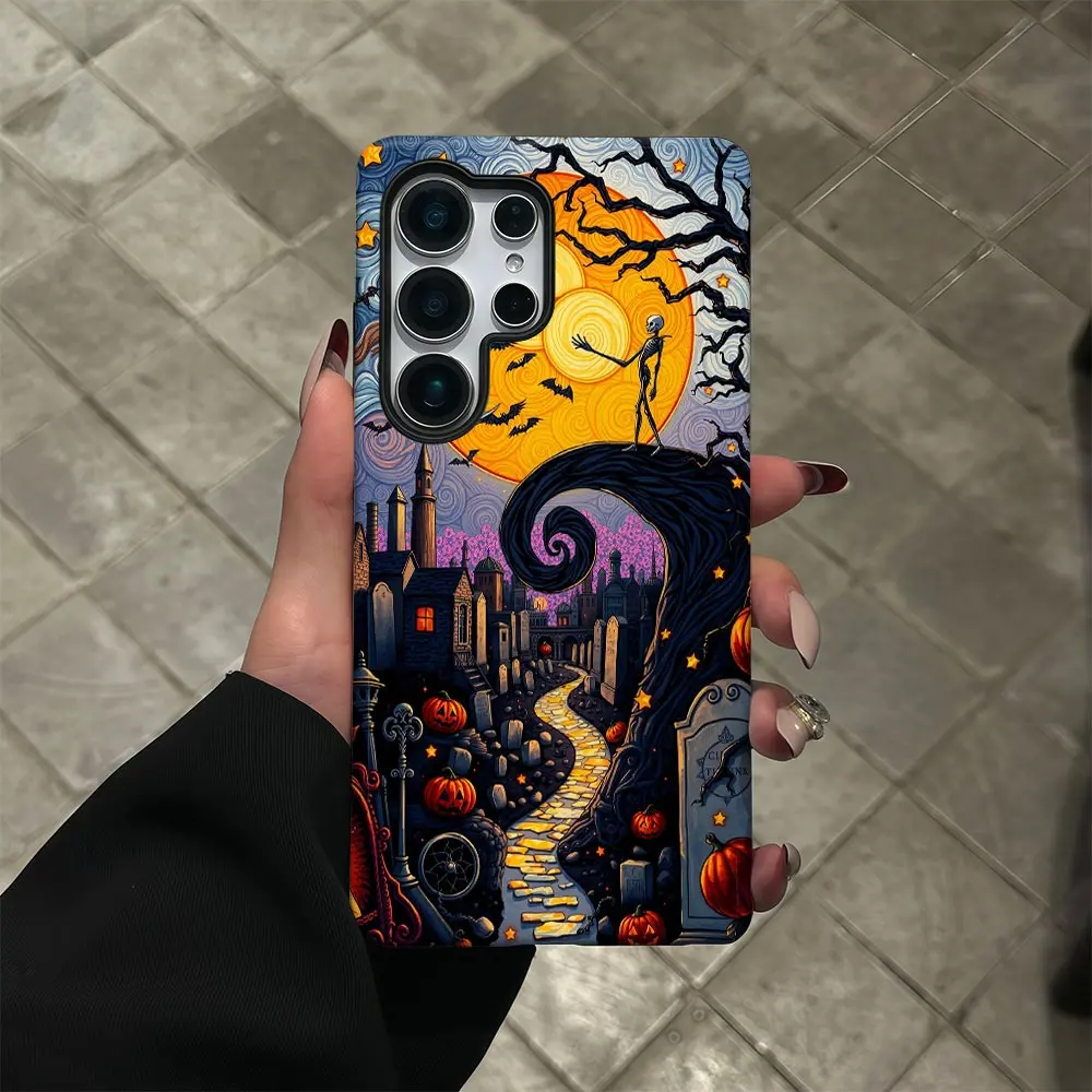 Halloween Horror Fashion 2-in-1 Phone Case for Samsung Galaxy S26 Ultra S26 + S26 S25 Plus S25 Edge S24 S23 S22 S21 Ultra Plus S20 FE 5G Note 20 Ultra, Durable, Scratch Resistant, Drop Resistant, Shock Resistant