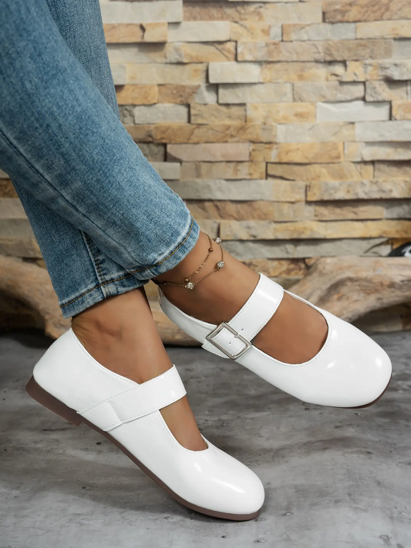 Vintage French Mary Jane Shoes for Women, Summer Dress Pair, Low Ankle, PU Leather, PVC Sole, Preppy Style, All Seasons
