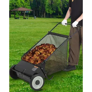 21-Inch Push Lawn Sweeper – Enhanced 4-Brush System, Large 3.5 cu. ft. Grass Cutter Bag, Efficient Manual Leaf & Debris Pickup, Ideal for Yard, Garden & Lawn Cleanup