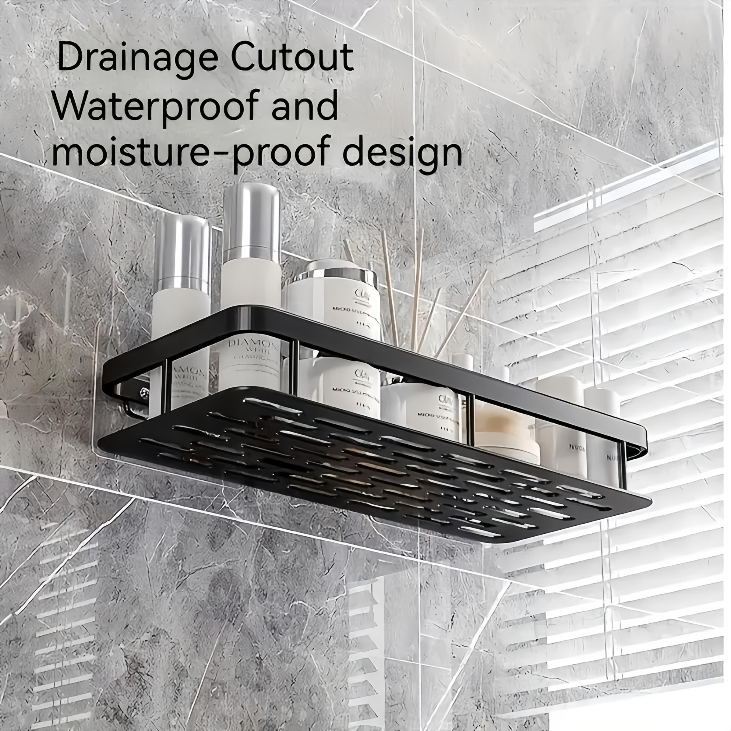 No-Drill Bathroom Shelves, Shower Shelves for Shampoo, Cosmetics and Soap, Space-Saving Bathroom Shower Organizer, Easy-to-Install Utility Shelves