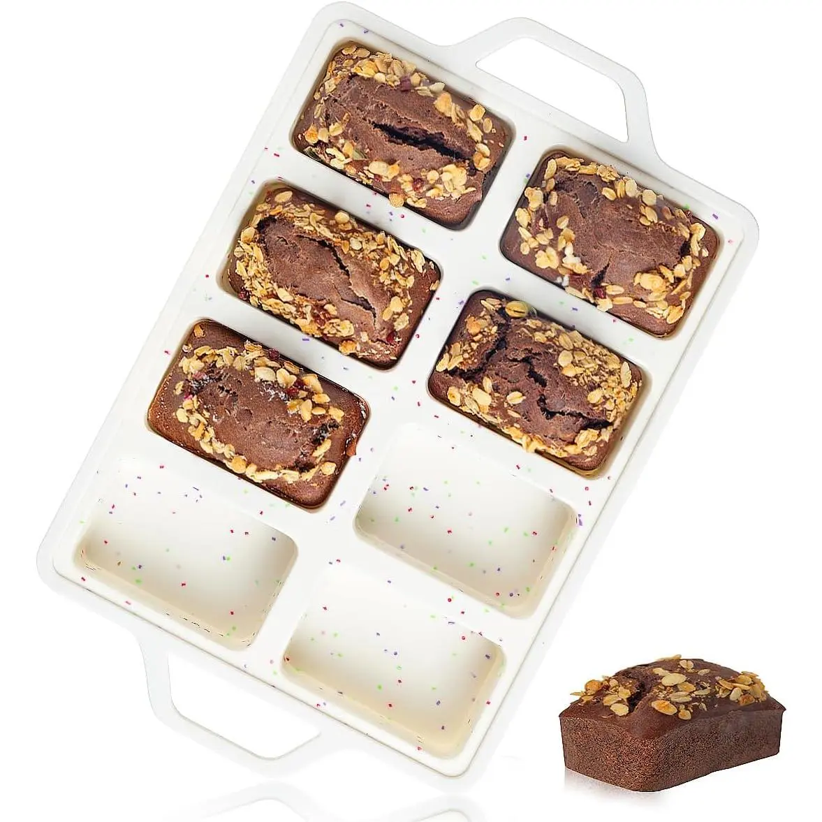 Mini Loaf Pan, Metal Reinforced  Mini Bread Loaf Pan Nonstick Cornbread Pan 8 Cavities  Molds for Baking Bread, Loaf, Meatloaf, Brownie, Butter