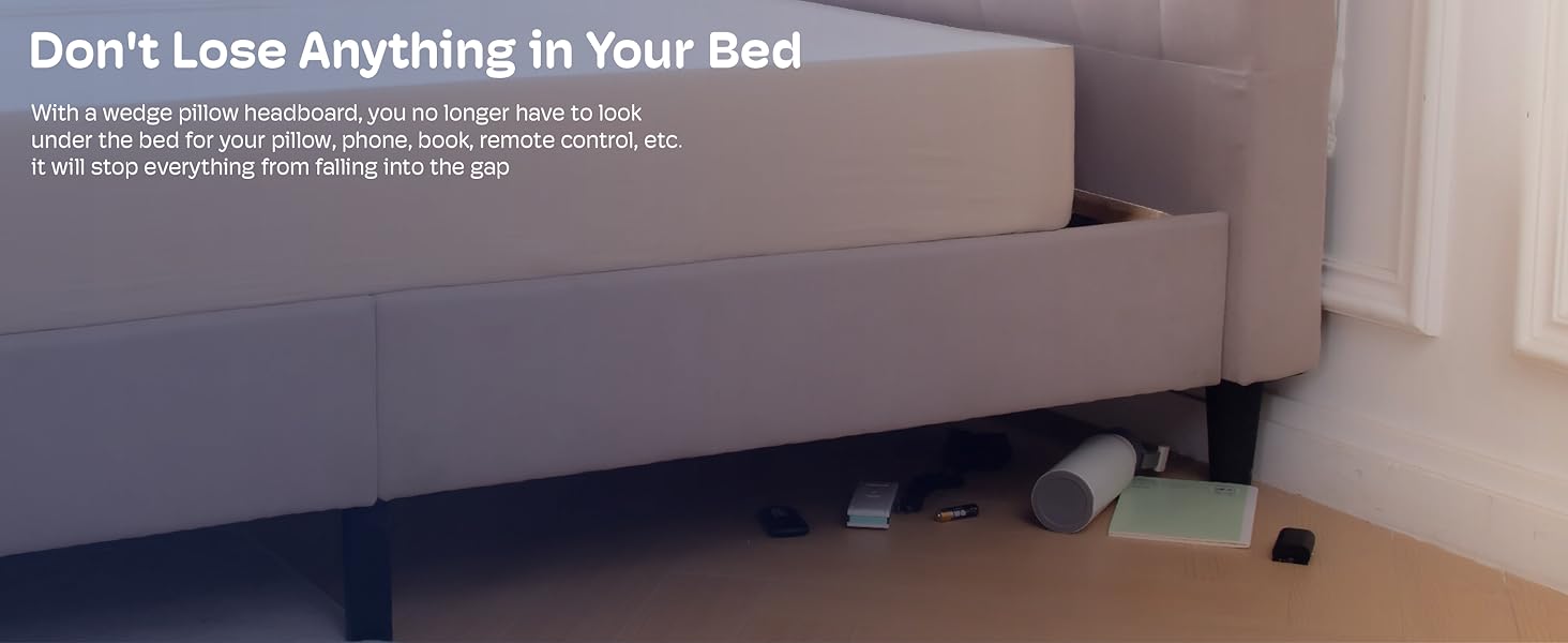 Full Size Wedge Pillow Headboard for Bed Gap Filler, Bed Wedge Pillow for Headboard Gap (0-8") Ergonomic Mattress Wedge Gap Filler for Stop Pillows, Phones & Items Falling Down(54"X10"X6")