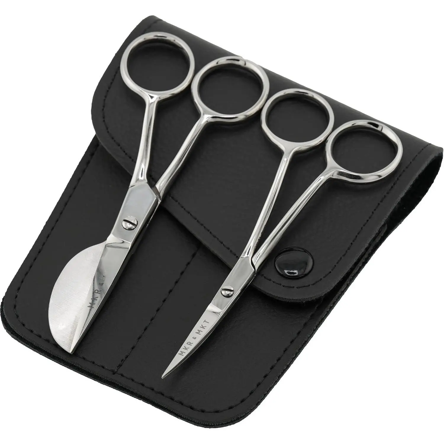 Polished Finish Stainless Steel Applique Embroidery Set - 4.5" Duckbill & Needlepoint Shears, Precision Tool for Machine Embroidery, Sewing & Quilting Fabric & Thread